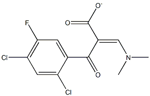 3-N,N-Dimethylamino-2-(2,4-dichloro-5-fluorobenzoyl) acrylate Struktur