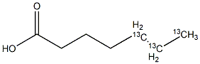 Heptanoic-5,6,7-13C3  acid Struktur