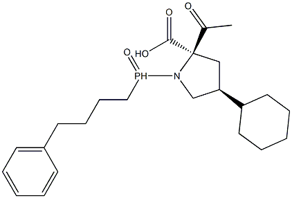 (4S)-4-Cyclohexyl-1-[(4-phenylbutyl)phosphinyl]acetyl-L-proline Struktur