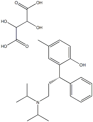 2-[(1S)-3-[ Bis (1-methyl ethyl) amino]-1-phenyl propyl]-4-methyl phenol tartaric acid salt. Struktur