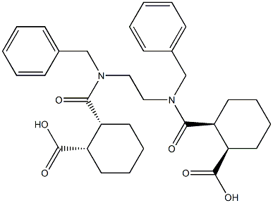 (1R,2S)-2-({benzyl[2-(benzyl{[(1R,2S)-2-carboxycyclohexyl]carbonyl}amino)ethyl]amino}carbonyl)cyclohexanecarboxylic acid Struktur