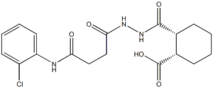 (1S,2R)-2-({2-[4-(2-chloroanilino)-4-oxobutanoyl]hydrazino}carbonyl)cyclohexanecarboxylic acid Struktur