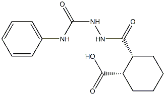 (1S,2R)-2-{[2-(anilinocarbonyl)hydrazino]carbonyl}cyclohexanecarboxylic acid Struktur