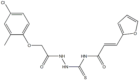 (E)-N-({2-[2-(4-chloro-2-methylphenoxy)acetyl]hydrazino}carbothioyl)-3-(2-furyl)-2-propenamide Struktur