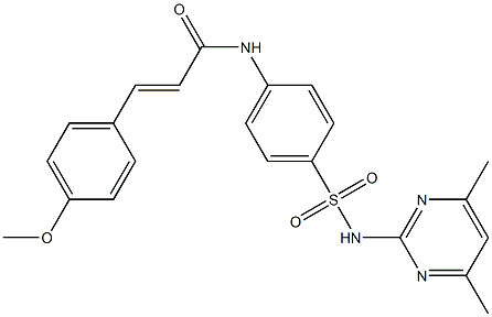 (E)-N-(4-{[(4,6-dimethyl-2-pyrimidinyl)amino]sulfonyl}phenyl)-3-(4-methoxyphenyl)-2-propenamide Struktur