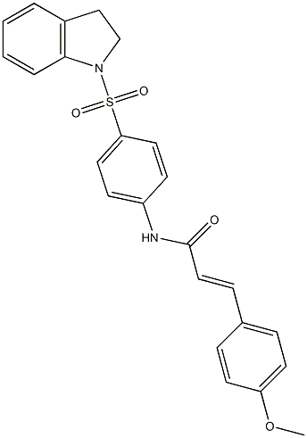 (E)-N-[4-(2,3-dihydro-1H-indol-1-ylsulfonyl)phenyl]-3-(4-methoxyphenyl)-2-propenamide Struktur