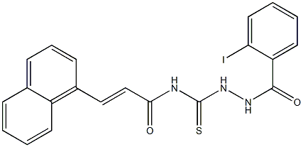 (E)-N-{[2-(2-iodobenzoyl)hydrazino]carbothioyl}-3-(1-naphthyl)-2-propenamide Struktur