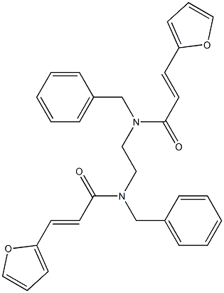 (E)-N-benzyl-N-(2-{benzyl[(E)-3-(2-furyl)-2-propenoyl]amino}ethyl)-3-(2-furyl)-2-propenamide Struktur