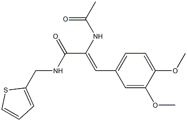 (Z)-2-(acetylamino)-3-(3,4-dimethoxyphenyl)-N-(2-thienylmethyl)-2-propenamide Struktur