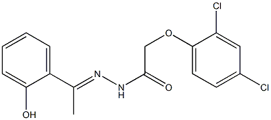 2-(2,4-dichlorophenoxy)-N'-[(E)-1-(2-hydroxyphenyl)ethylidene]acetohydrazide Struktur