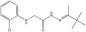 2-(2-chloroanilino)-N'-[(E)-1,2,2-trimethylpropylidene]acetohydrazide Struktur