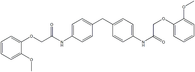 2-(2-methoxyphenoxy)-N-[4-(4-{[2-(2-methoxyphenoxy)acetyl]amino}benzyl)phenyl]acetamide Struktur