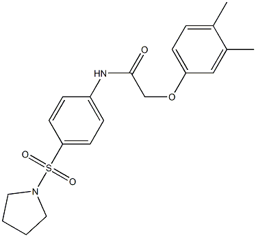 2-(3,4-dimethylphenoxy)-N-[4-(1-pyrrolidinylsulfonyl)phenyl]acetamide Struktur