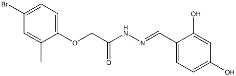 2-(4-bromo-2-methylphenoxy)-N'-[(E)-(2,4-dihydroxyphenyl)methylidene]acetohydrazide Struktur