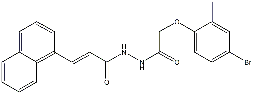 2-(4-bromo-2-methylphenoxy)-N'-[(E)-3-(1-naphthyl)-2-propenoyl]acetohydrazide Struktur