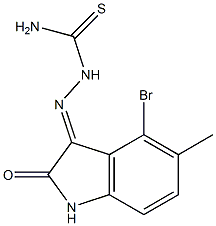 2-(4-bromo-5-methyl-2-oxo-1,2-dihydro-3H-indol-3-ylidene)-1-hydrazinecarbothioamide Struktur