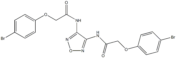 2-(4-bromophenoxy)-N-(4-{[2-(4-bromophenoxy)acetyl]amino}-1,2,5-oxadiazol-3-yl)acetamide Struktur