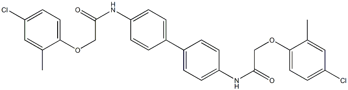 2-(4-chloro-2-methylphenoxy)-N-(4'-{[2-(4-chloro-2-methylphenoxy)acetyl]amino}[1,1'-biphenyl]-4-yl)acetamide Struktur