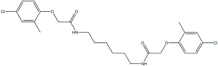 2-(4-chloro-2-methylphenoxy)-N-(6-{[2-(4-chloro-2-methylphenoxy)acetyl]amino}hexyl)acetamide Struktur