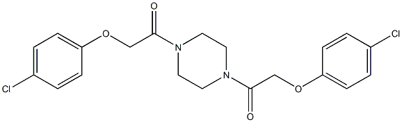 2-(4-chlorophenoxy)-1-{4-[2-(4-chlorophenoxy)acetyl]-1-piperazinyl}-1-ethanone Struktur