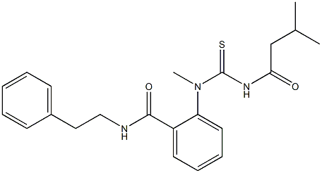 2-(methyl{[(3-methylbutanoyl)amino]carbothioyl}amino)-N-phenethylbenzamide Struktur