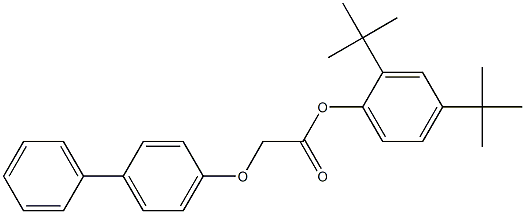 2,4-di(tert-butyl)phenyl 2-([1,1'-biphenyl]-4-yloxy)acetate Struktur