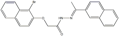 2-[(1-bromo-2-naphthyl)oxy]-N'-[(E)-1-(2-naphthyl)ethylidene]acetohydrazide Struktur