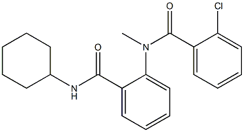 2-[(2-chlorobenzoyl)(methyl)amino]-N-cyclohexylbenzamide Struktur