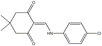 2-[(4-chloroanilino)methylene]-5,5-dimethyl-1,3-cyclohexanedione Struktur