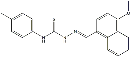 2-[(E)-(4-methoxy-1-naphthyl)methylidene]-N-(4-methylphenyl)-1-hydrazinecarbothioamide Struktur