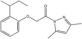 2-[2-(sec-butyl)phenoxy]-1-(3,5-dimethyl-1H-pyrazol-1-yl)-1-ethanone Struktur