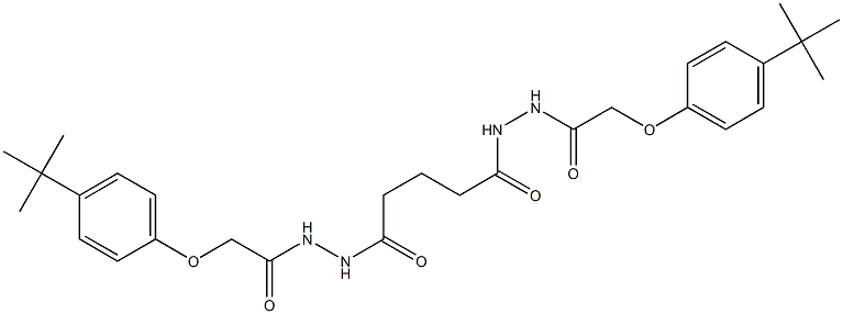 2-[4-(tert-butyl)phenoxy]-N'-[5-(2-{2-[4-(tert-butyl)phenoxy]acetyl}hydrazino)-5-oxopentanoyl]acetohydrazide Struktur