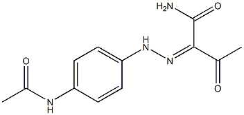 2-{(Z)-2-[4-(acetylamino)phenyl]hydrazono}-3-oxobutanamide Struktur