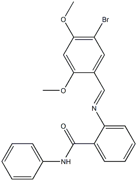 2-{[(E)-(5-bromo-2,4-dimethoxyphenyl)methylidene]amino}-N-phenylbenzamide Struktur