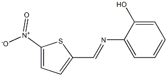 2-{[(E)-(5-nitro-2-thienyl)methylidene]amino}phenol Struktur