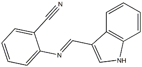 2-{[(E)-1H-indol-3-ylmethylidene]amino}benzonitrile Struktur