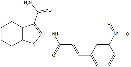 2-{[(E)-3-(3-nitrophenyl)-2-propenoyl]amino}-4,5,6,7-tetrahydro-1-benzothiophene-3-carboxamide Struktur