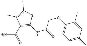 2-{[2-(2,4-dimethylphenoxy)acetyl]amino}-4,5-dimethyl-3-thiophenecarboxamide Struktur