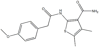 2-{[2-(4-methoxyphenyl)acetyl]amino}-4,5-dimethyl-3-thiophenecarboxamide Struktur