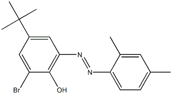 2-bromo-4-(tert-butyl)-6-[(E)-2-(2,4-dimethylphenyl)diazenyl]phenol Struktur