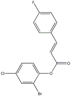 2-bromo-4-chlorophenyl (E)-3-(4-fluorophenyl)-2-propenoate Struktur