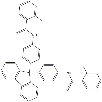 2-iodo-N-[4-(9-{4-[(2-iodobenzoyl)amino]phenyl}-9H-fluoren-9-yl)phenyl]benzamide Struktur