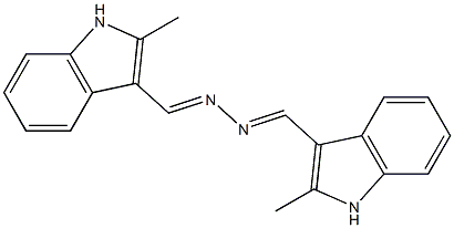 2-methyl-1H-indole-3-carbaldehyde N-[(E)-(2-methyl-1H-indol-3-yl)methylidene]hydrazone Struktur