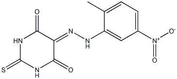 2-thioxodihydro-4,5,6(1H)-pyrimidinetrione 5-[N-(2-methyl-5-nitrophenyl)hydrazone] Struktur