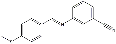 3-({(E)-[4-(methylsulfanyl)phenyl]methylidene}amino)benzonitrile Struktur