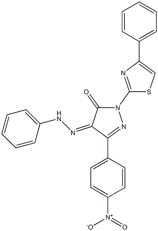 3-(4-nitrophenyl)-1-(4-phenyl-1,3-thiazol-2-yl)-1H-pyrazole-4,5-dione 4-(N-phenylhydrazone) Struktur