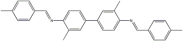 N-(3,3'-dimethyl-4'-{[(E)-(4-methylphenyl)methylidene]amino}[1,1'-biphenyl]-4-yl)-N-[(E)-(4-methylphenyl)methylidene]amine Struktur