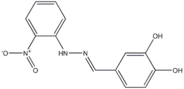 3,4-dihydroxybenzaldehyde N-(2-nitrophenyl)hydrazone Struktur