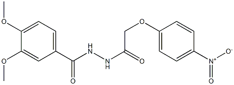 3,4-dimethoxy-N'-[2-(4-nitrophenoxy)acetyl]benzohydrazide Struktur