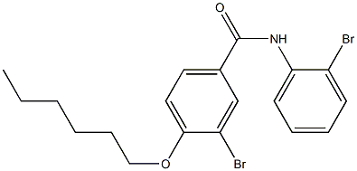 3-bromo-N-(2-bromophenyl)-4-(hexyloxy)benzamide Struktur